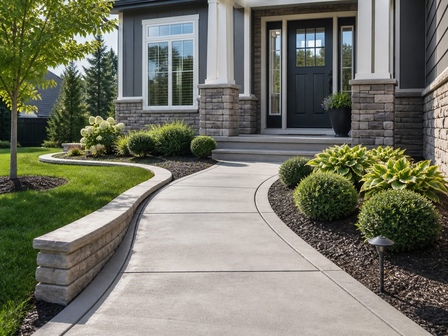 Concrete walkway and approach at a Raytown MO residential property showing clean finished result