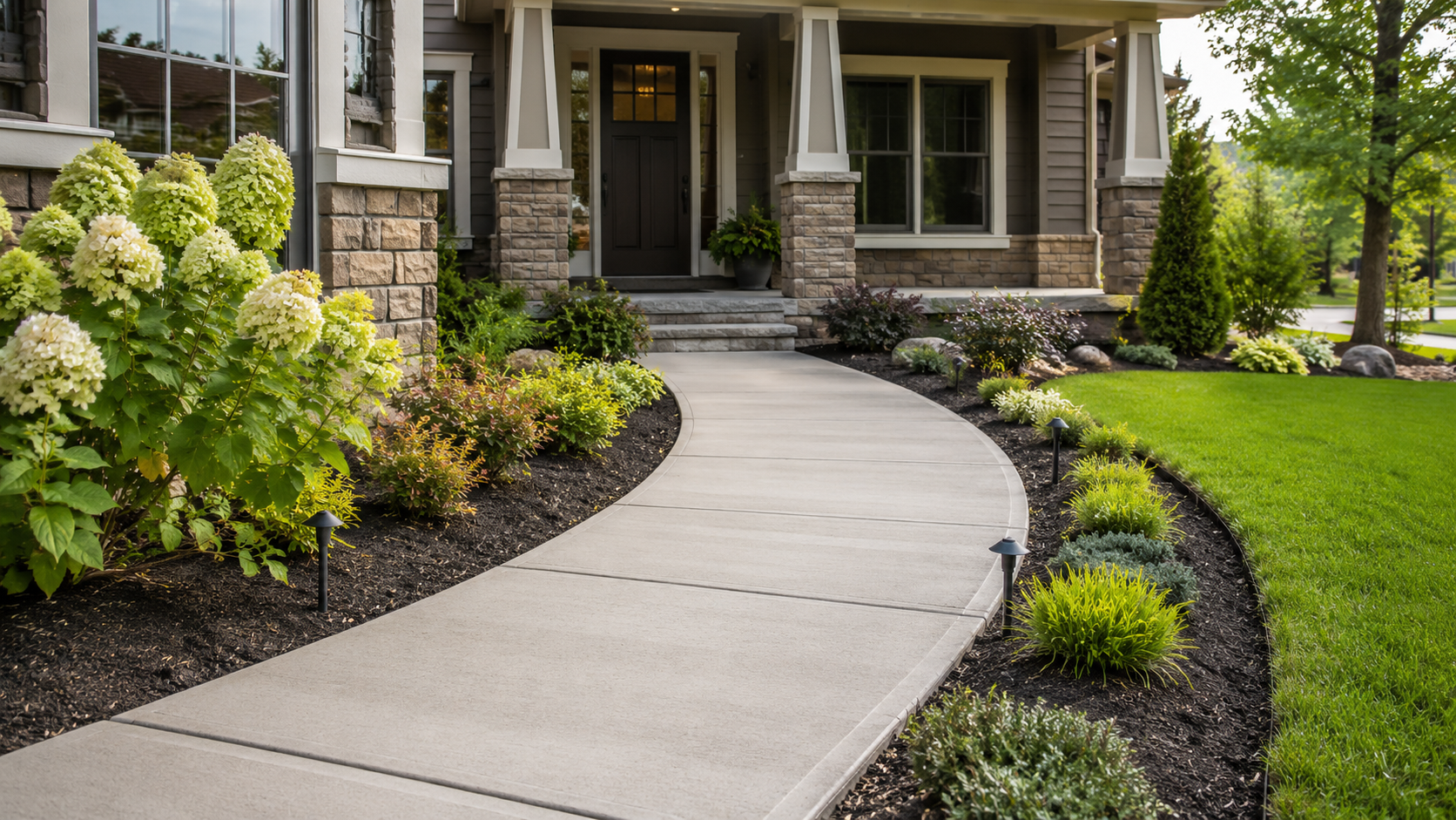 New concrete sidewalk replacement in a Raytown MO neighborhood